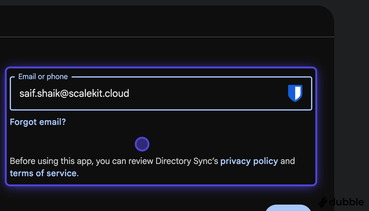 Enter your Google Workspace administrator email address.